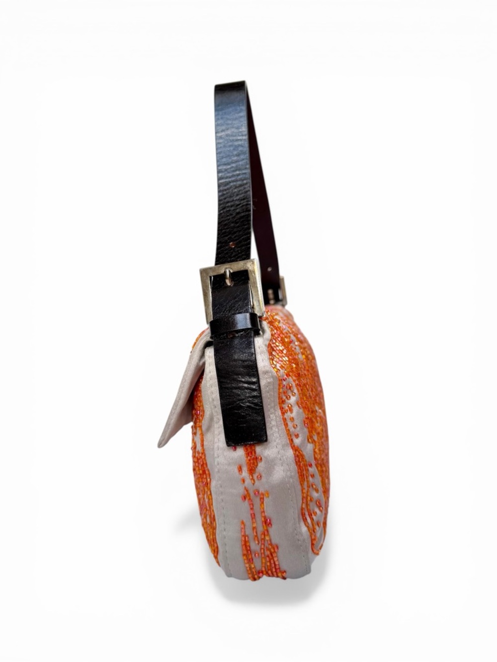 Vintage Fendi Satin Beaded Baguette – Orange - Picture 7 of 11